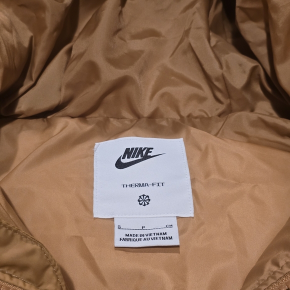 Nike Sportswear Therma-FIT Puffer Hooded Jacket Women’s S Brown Loose Fit NWT - Picture 7 of 9
